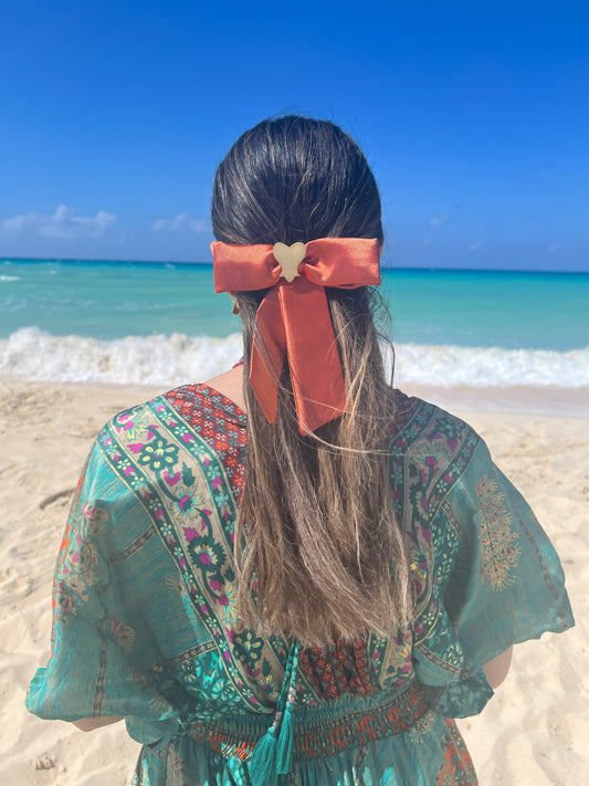 Heart of Gold Orange Bow