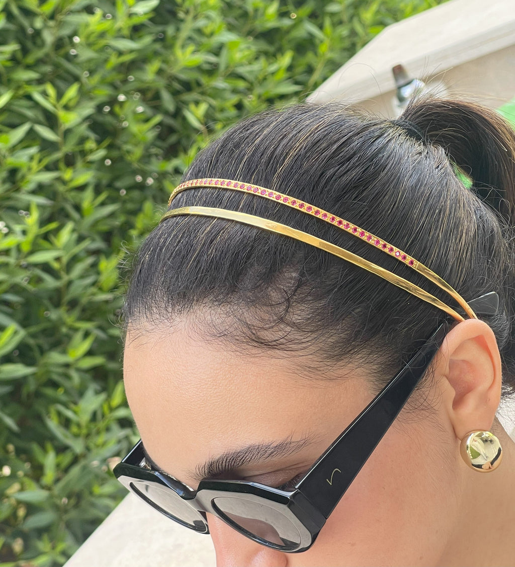 JAWAHIR Hairband in ruby pink - customizable also in any color