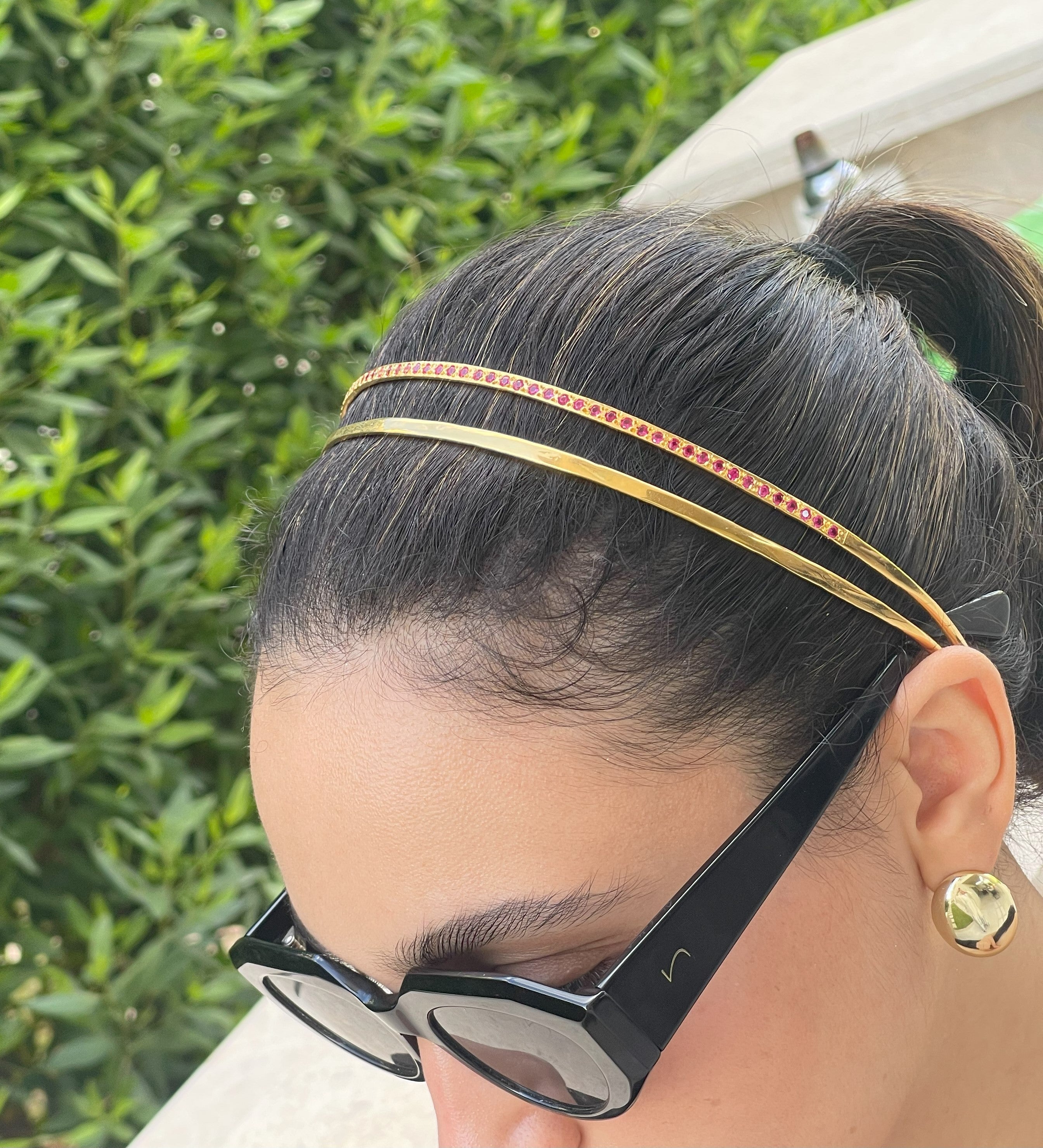 JAWAHIR Hairband in ruby pink - customizable also in any color