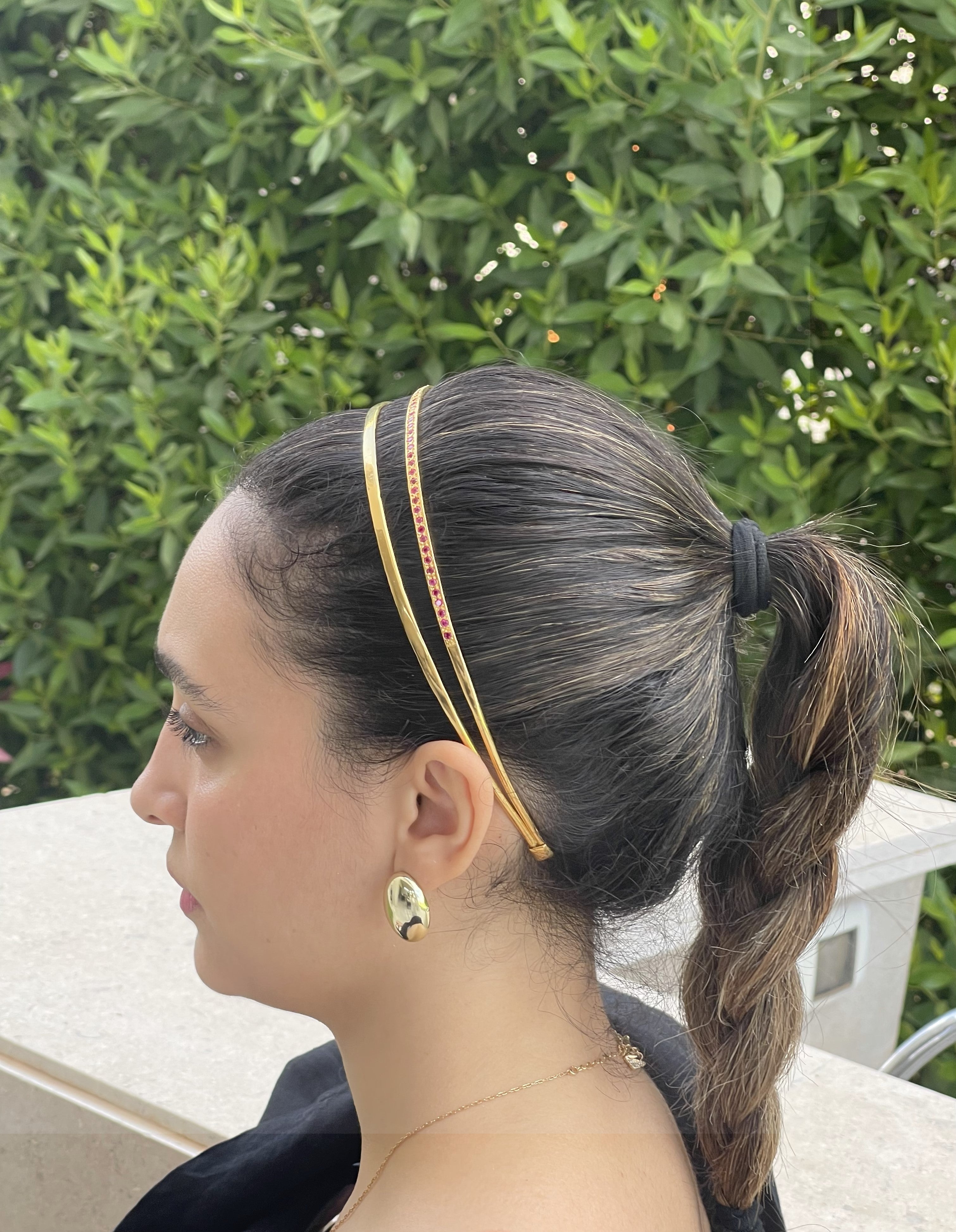 JAWAHIR Hairband in ruby pink - customizable also in any color