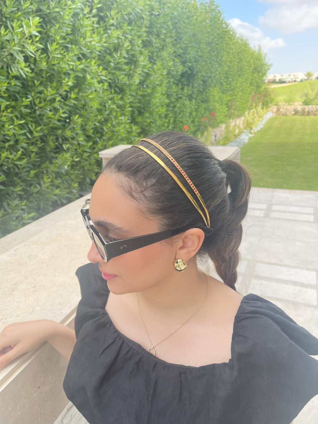 JAWAHIR Hairband in ruby pink - customizable also in any color