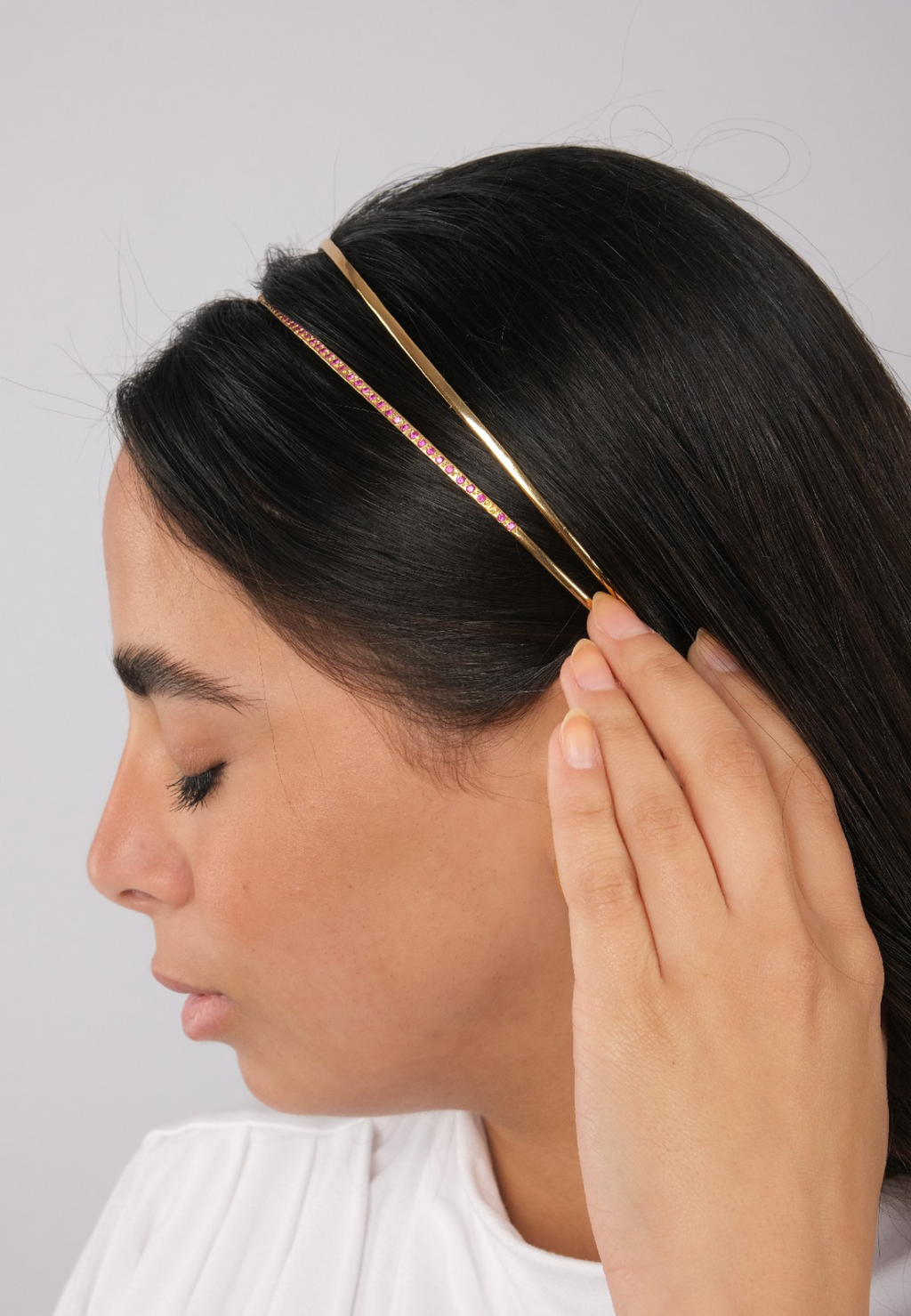 JAWAHIR Hairband in ruby pink - customizable also in any color